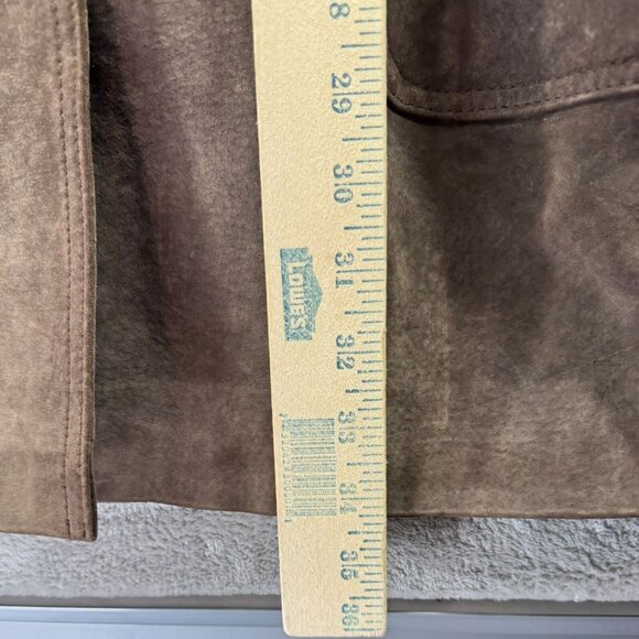 Via Accenti BO Leather Duster Jacket Woman XXL Dark Brown Western Lined Button - Picture 4 of 7